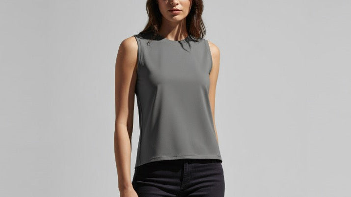 Model wearing tank top
