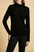 Lonoco | Amber Mock-neck Merino Wool Sweater in Black