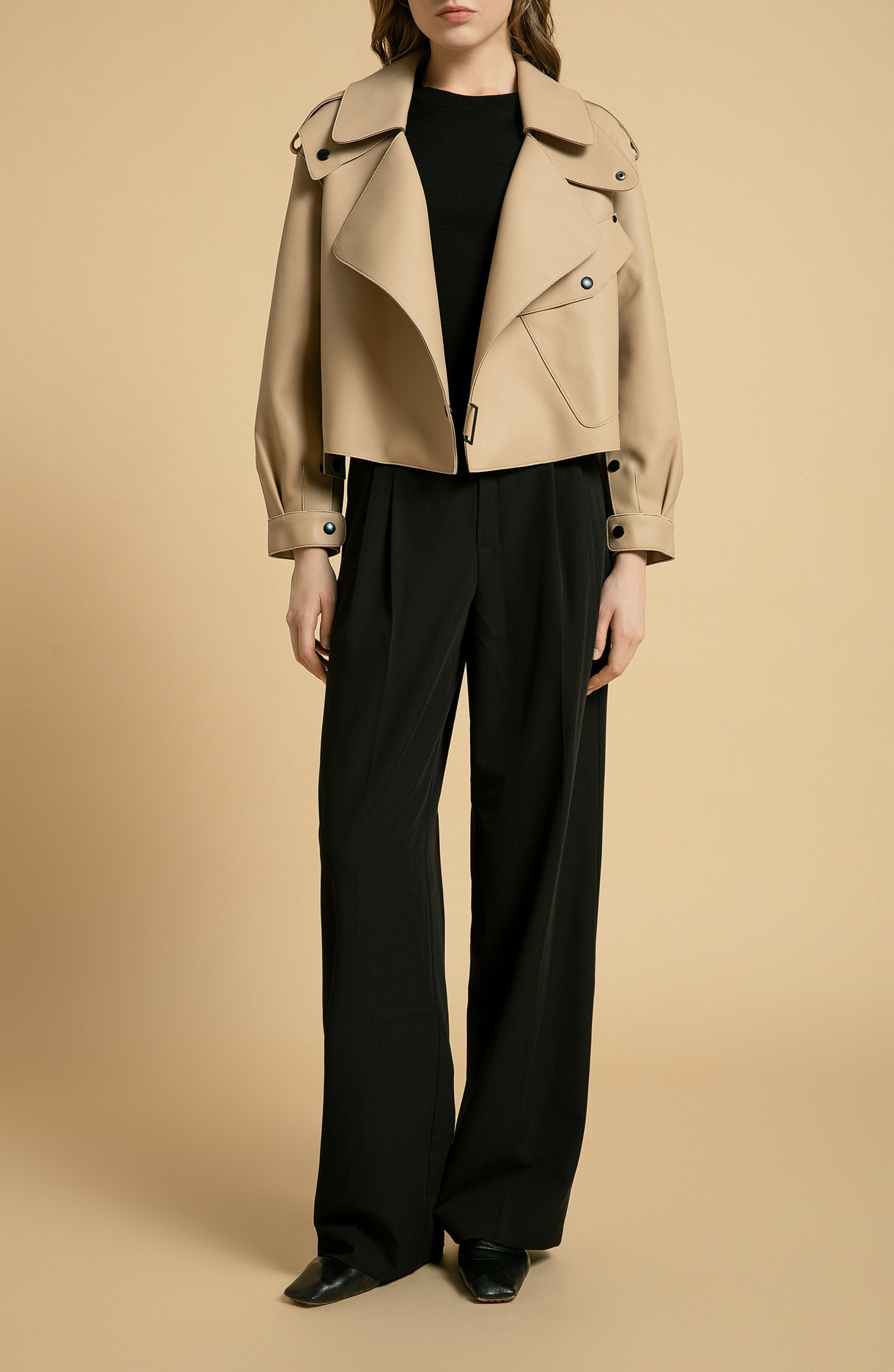 Lonoco | Ronnie Biker Jacket in Khaki