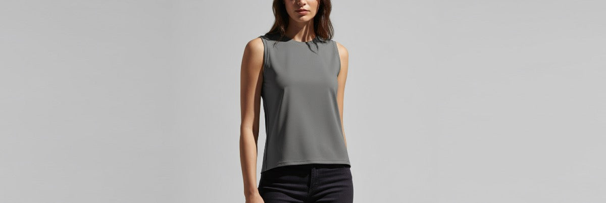 Model wearing tank top