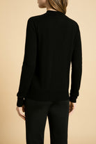 Lonoco | Amber Mock-neck Merino Wool Sweater in Black