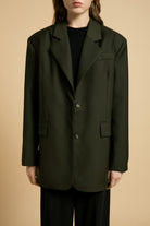 Lonoco | Petra Oversized Blazer in Dark Green