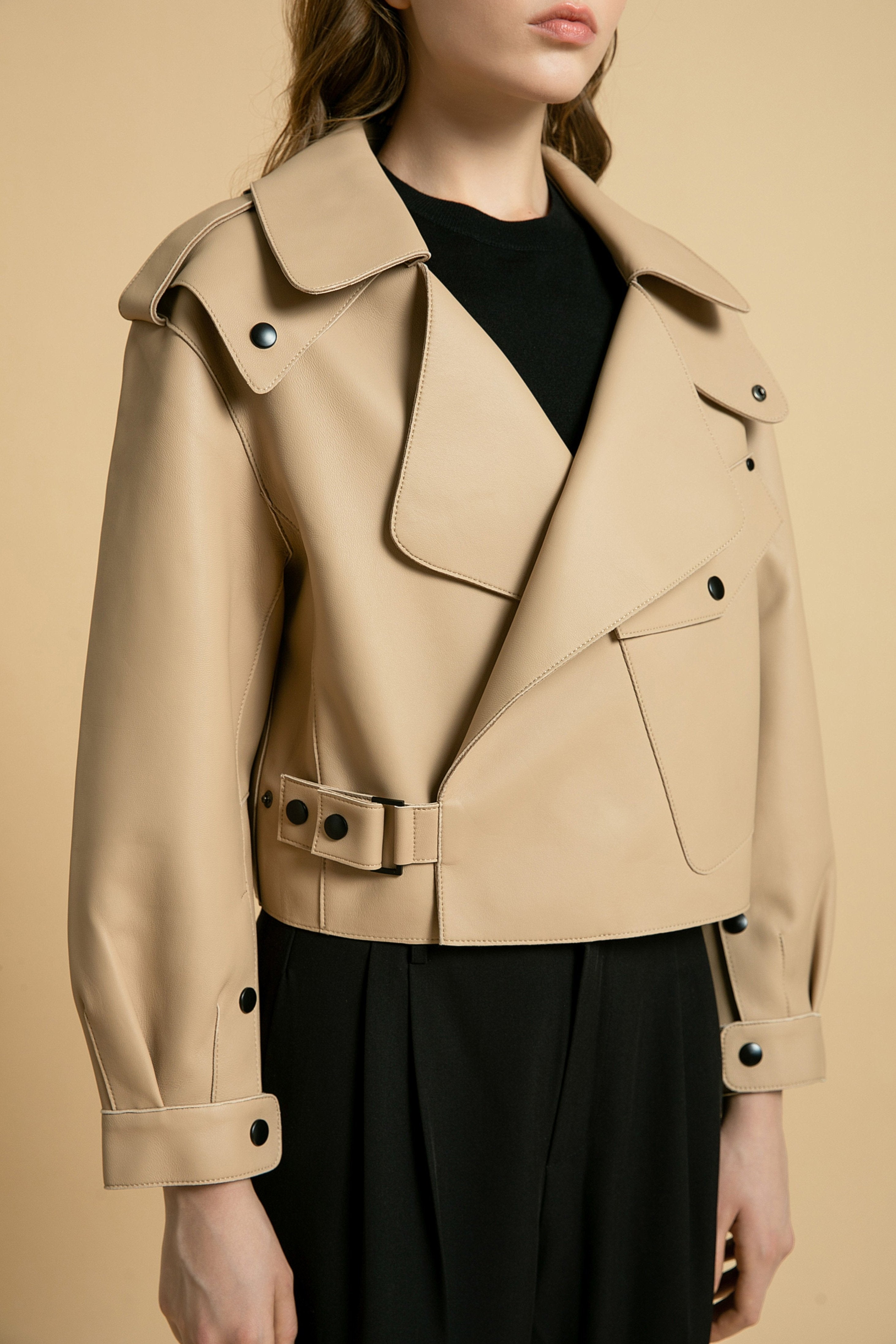 Lonoco | Ronnie Biker Jacket in Khaki