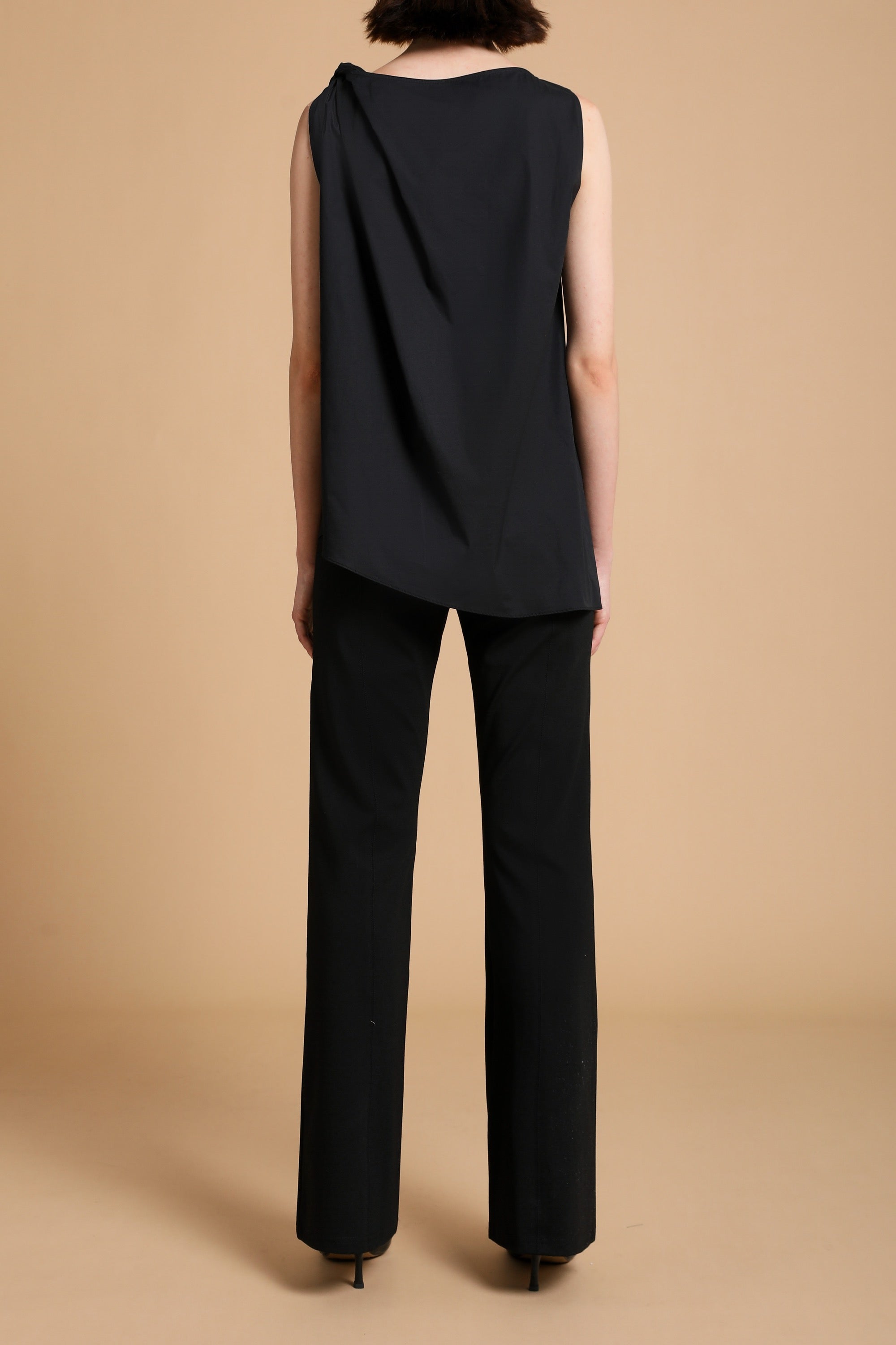 Bria Twisted Asymmetric Tank in Black